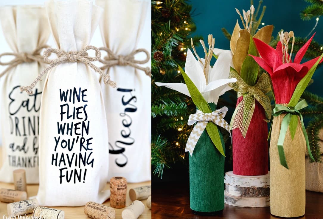 15 Festive & Unique Bottle Wrapping Ideas For The Holidays
