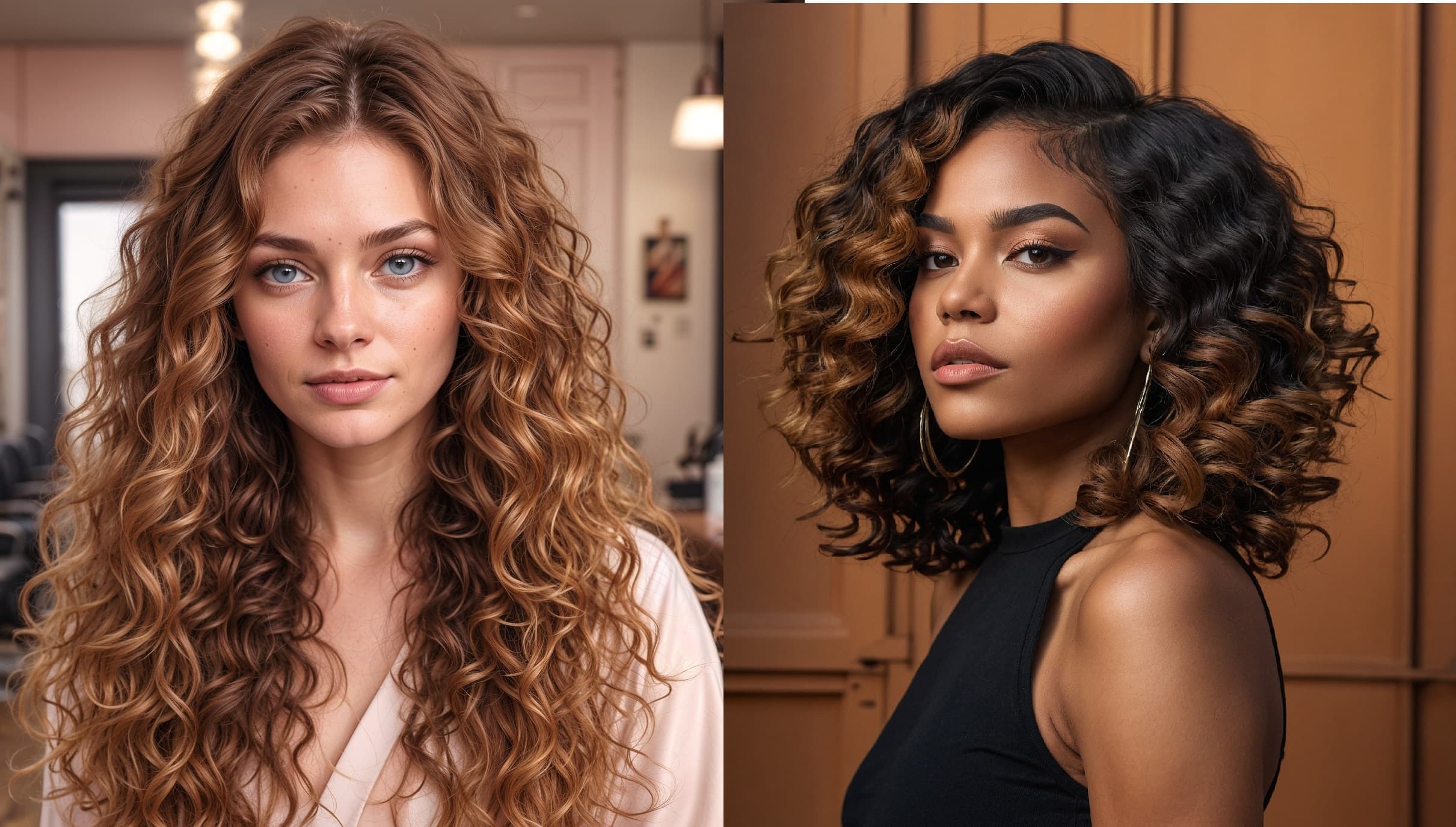 Curly With Caramel HIghlights