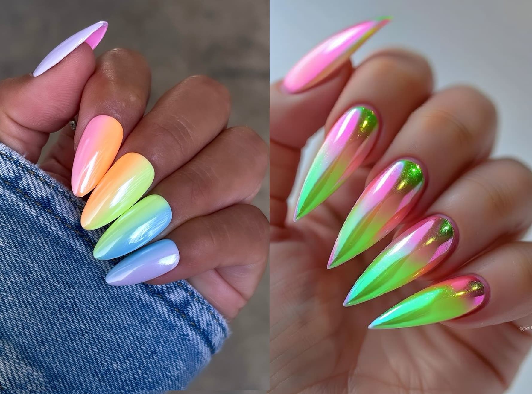 Summer Chrome Nails