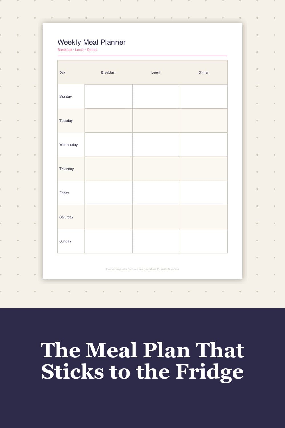 Free Weekly Meal Planner Printable (Plus Family Version, Grocery List ...