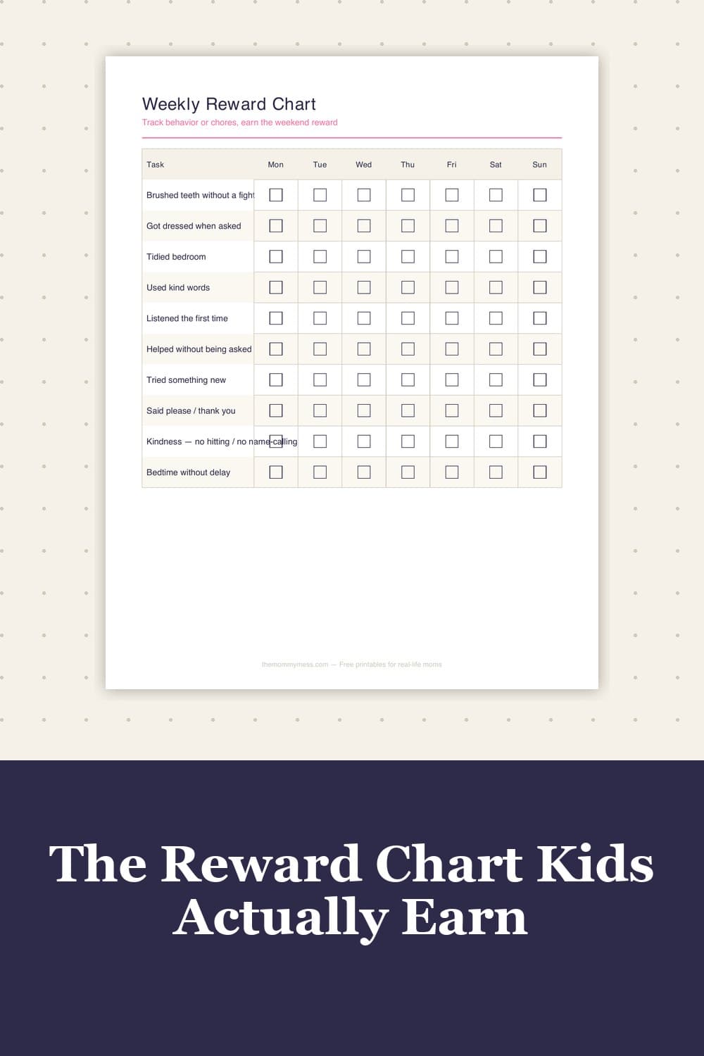 Free Printable Reward Chart (Weekly + Star + 100-Square + Marble Jar) — mockup of the printable