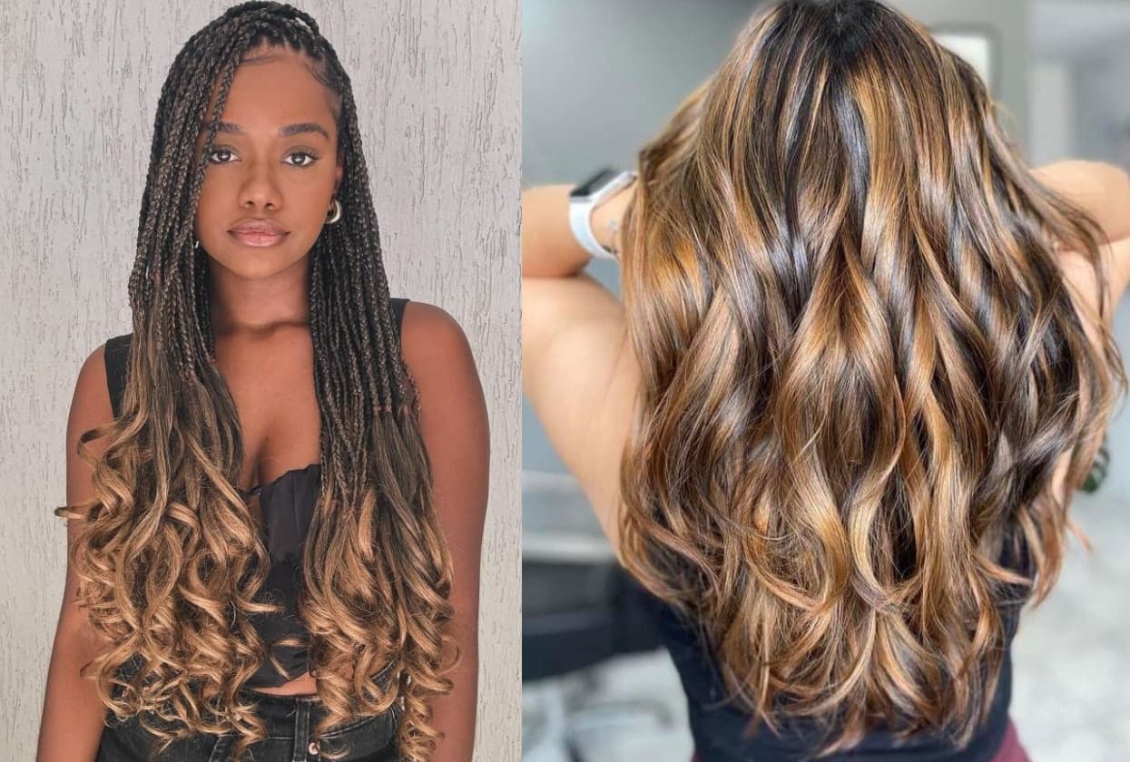 Dark Brown Caramel Highlights