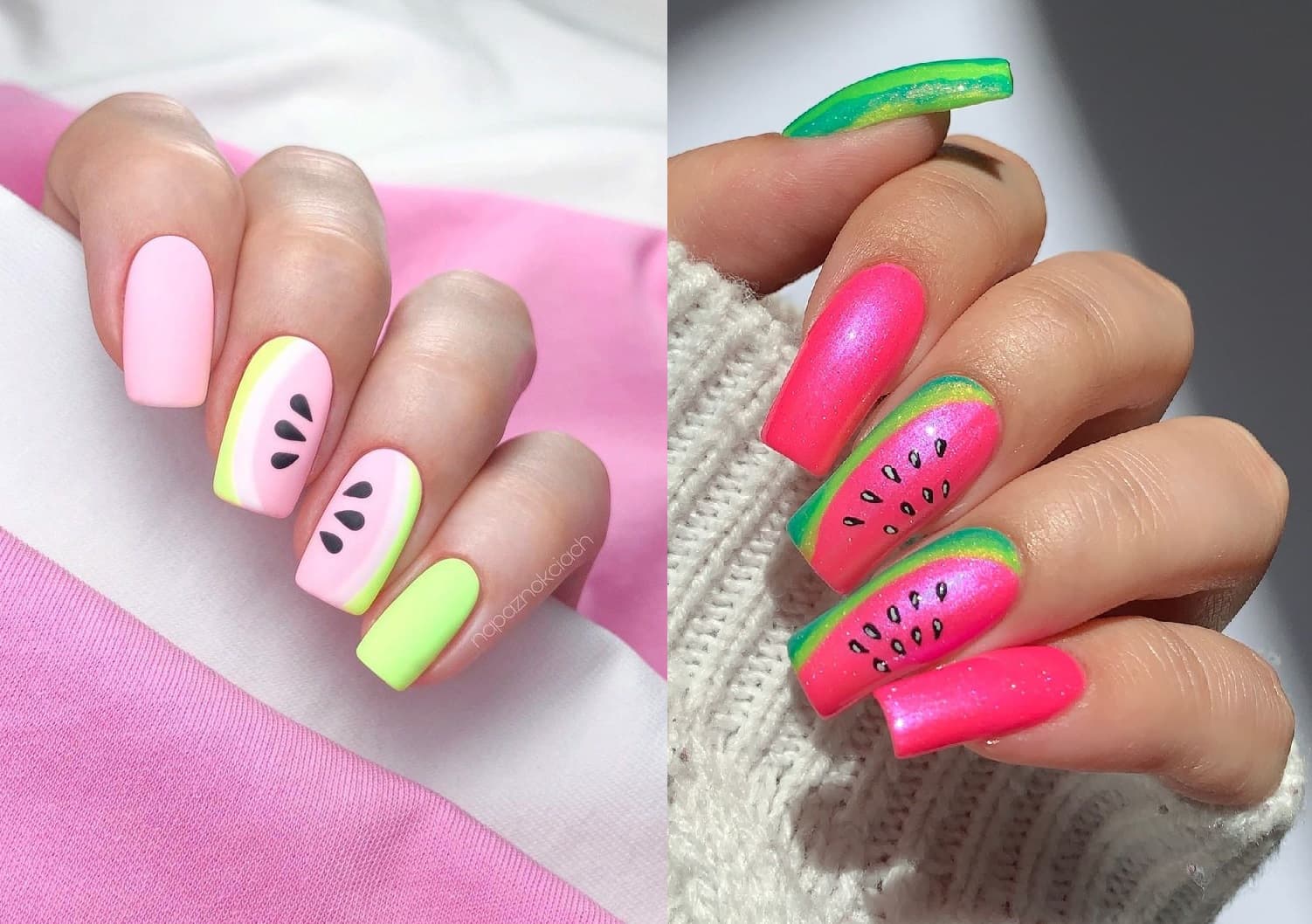 Watermelon nails