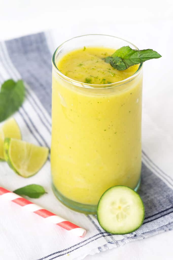 fruit smoothie refreshing mango cucumber mint smoothie oatandsesame