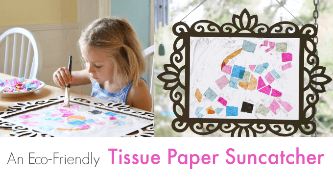 indoor activities a tissue paper suncatcher on wax paper artfulparent