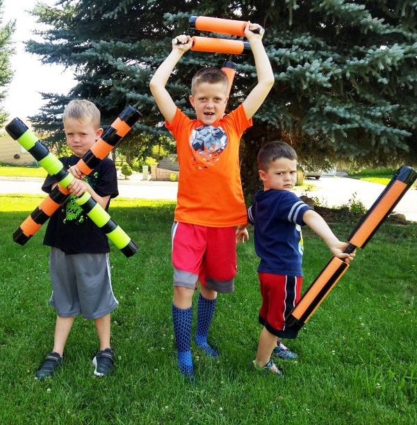 indoor activities diy pool noodle ninja swords mysillysquirts