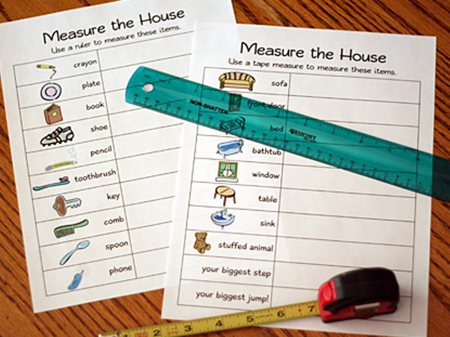indoor activities printable measure the house lets