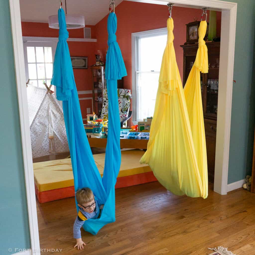 indoor activities sensory swing fortbirthday
