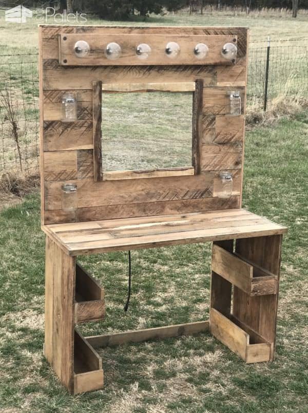 DIY Make up Vanity Rustic 1001pallets.