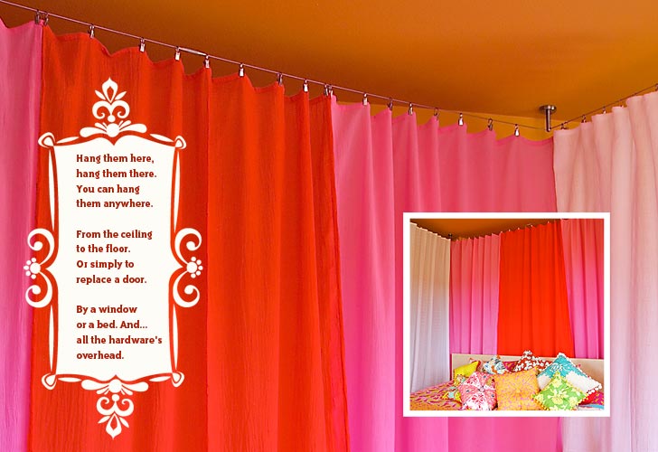 DIY curtain cable wire hanging curtains sew4home