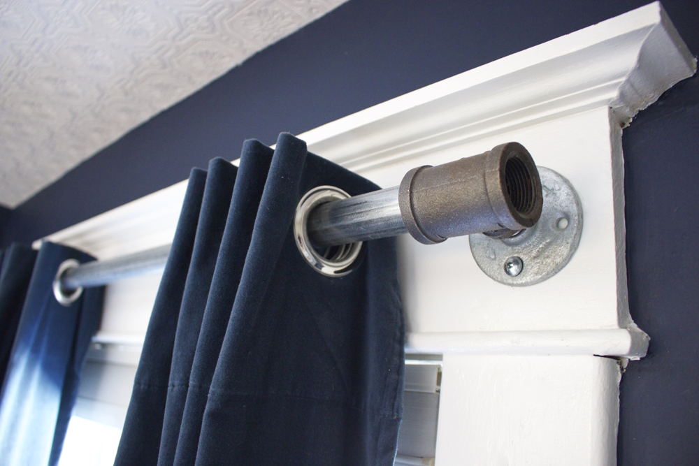 DIY curtain galvanized pipe curtain rod lynneknowlton