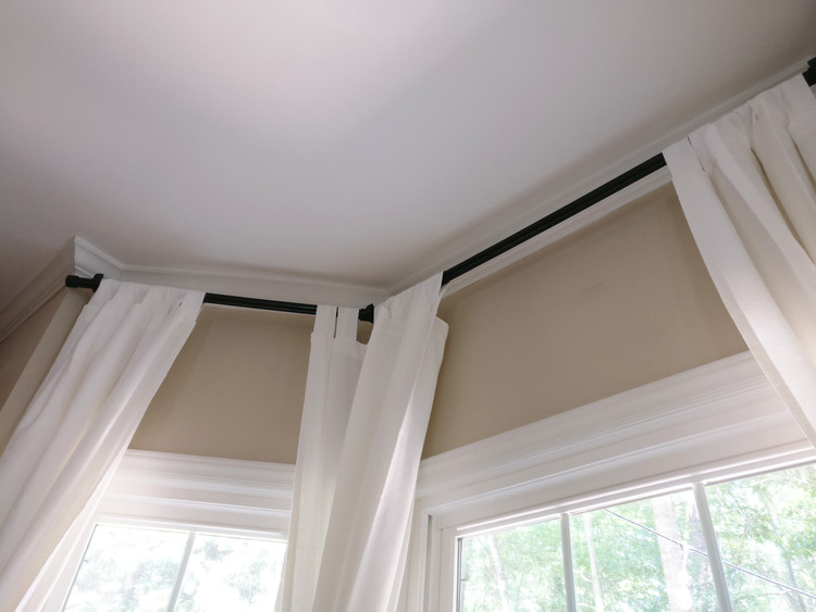 DIY curtain rods bay window curtain rods littleconques