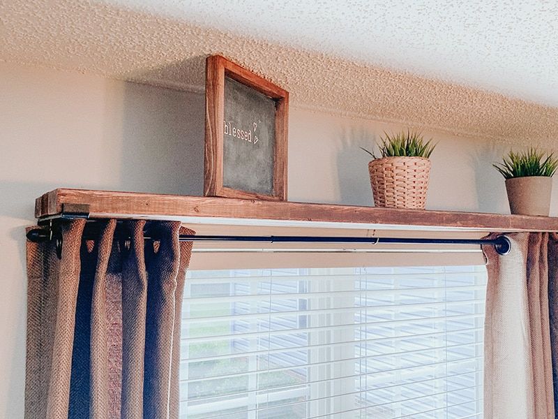 DIY curtain rods shelf and curtain rod combo kenyarae