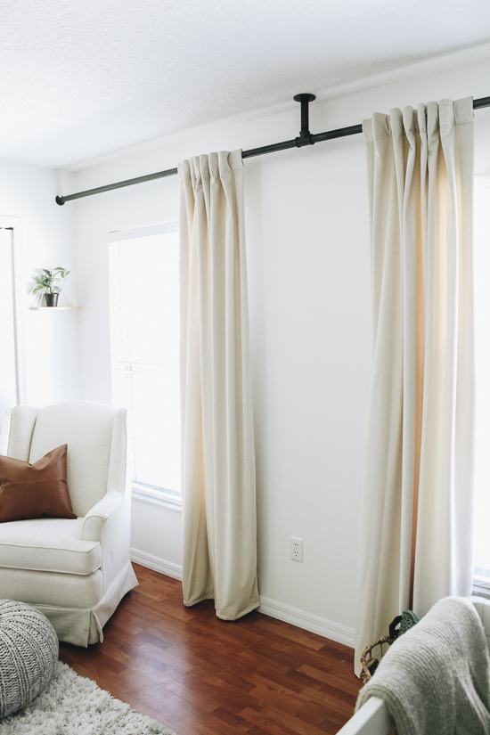 DIY curtain wood wide curtain rod withinthegrove