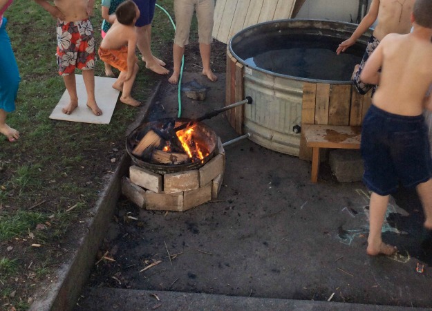 DIY hot tub copper steel coil heated hot tub industriousfamily