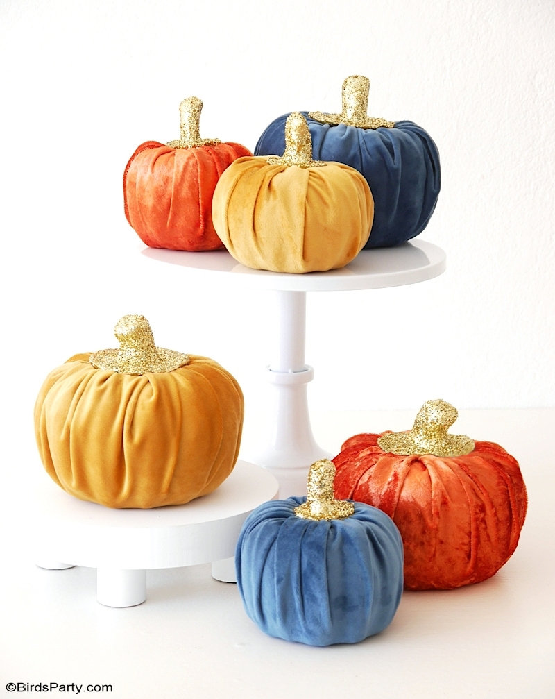 Fall Deco Velvet Pumpkin