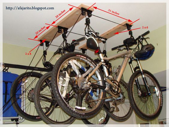 Garage Organization Ideas Bicycle overhead