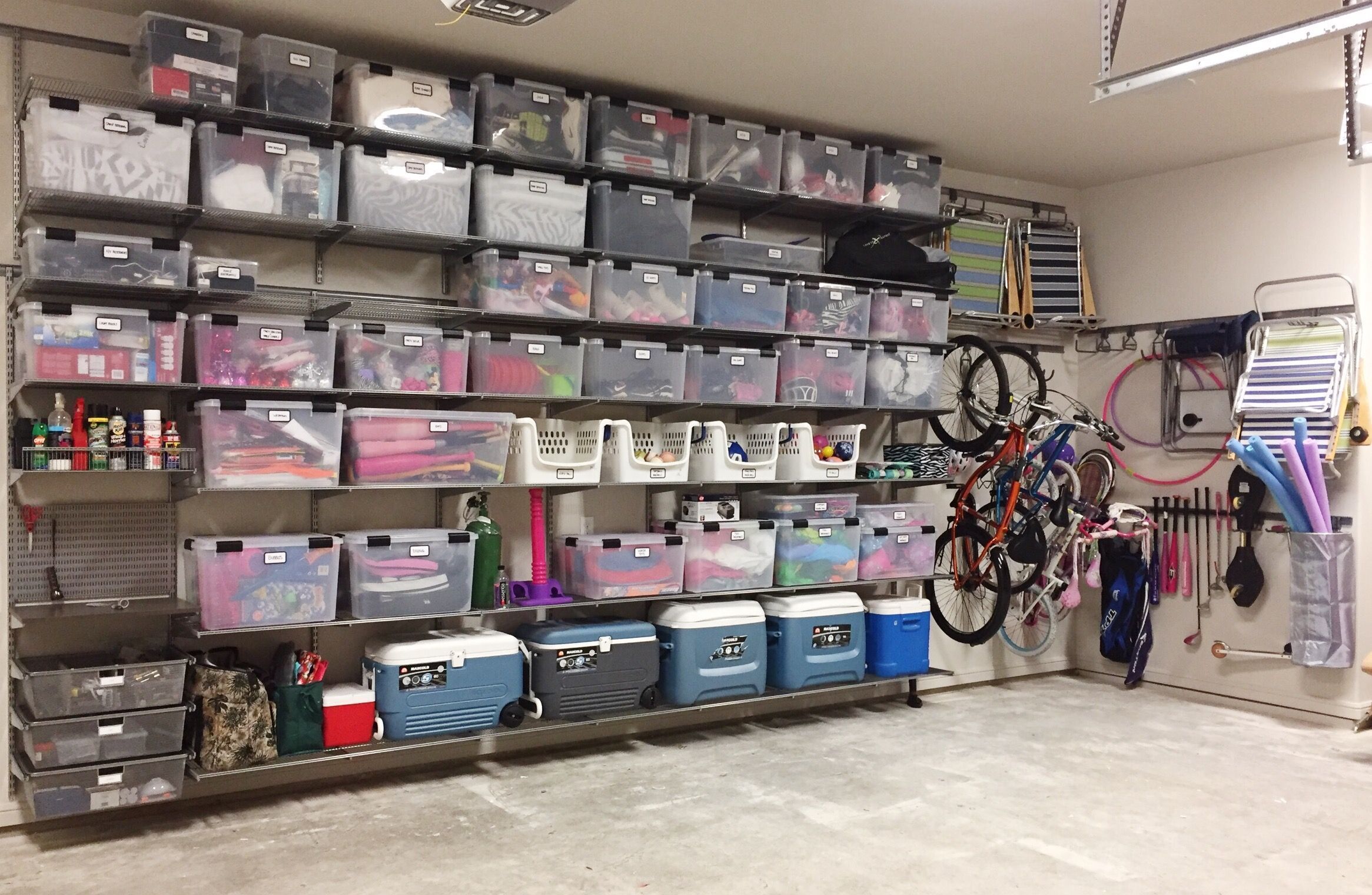 Garage Organization Ideas Boxes on shelves