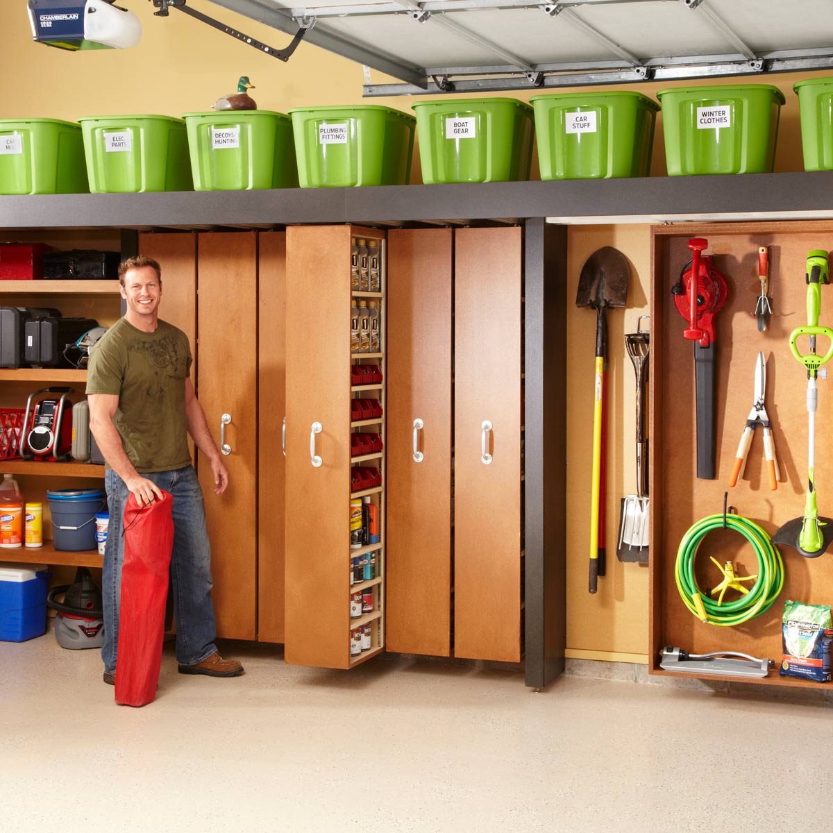Garage Organization Ideas Sliding shelves
