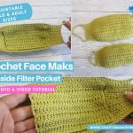 crochet projects for adults crochet face mask with filter pocket child adult craftinghappiness