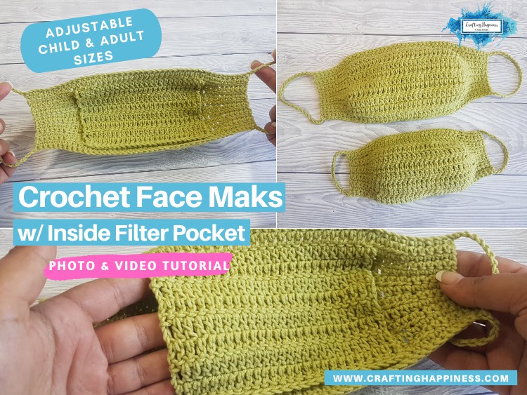 crochet projects for adults crochet face mask with filter pocket child adult craftinghappiness