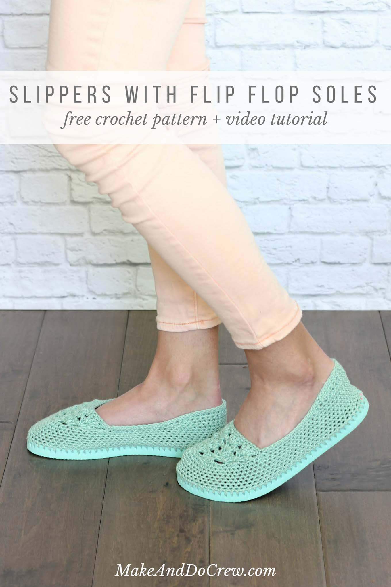 crochet projects for adults free crochet slippers pattern flip flops sole makeanddocrew