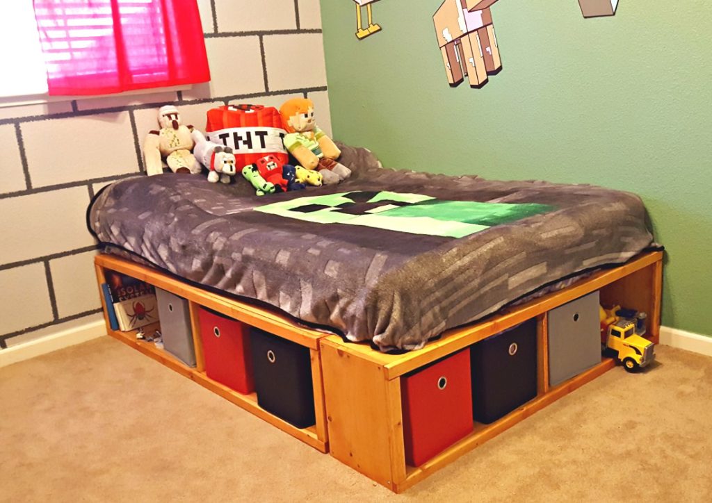 diy bed frame full bed frame with storage leapoffaithcrafting