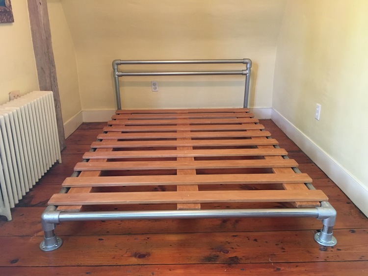 diy bed frame pipe flange bed frame alchemyeclectic