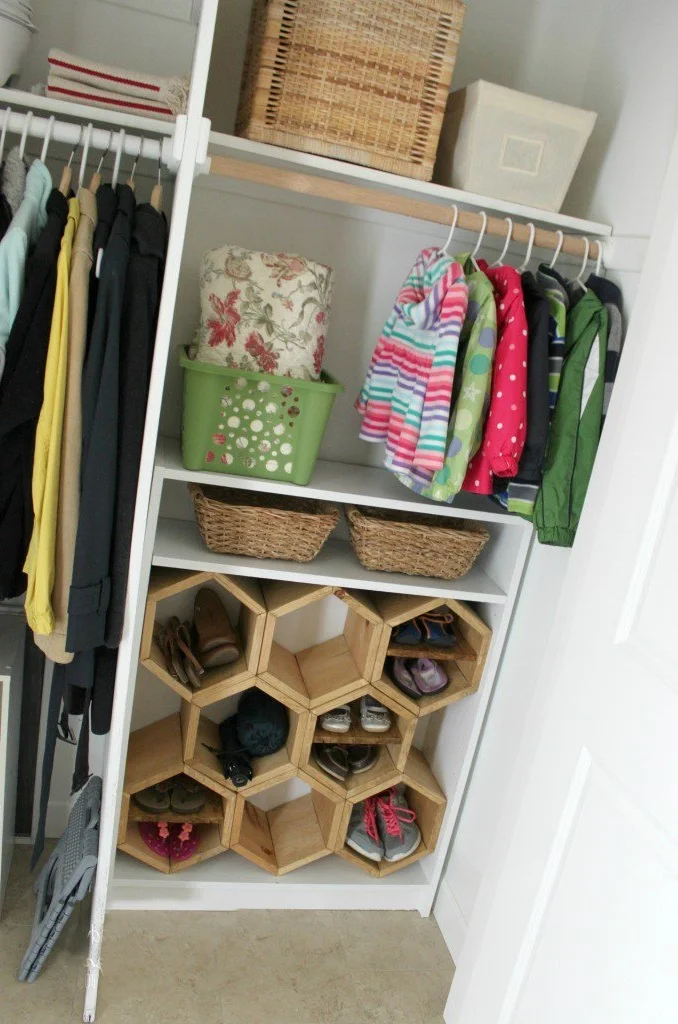 diy shoe rack hexagon heystyles