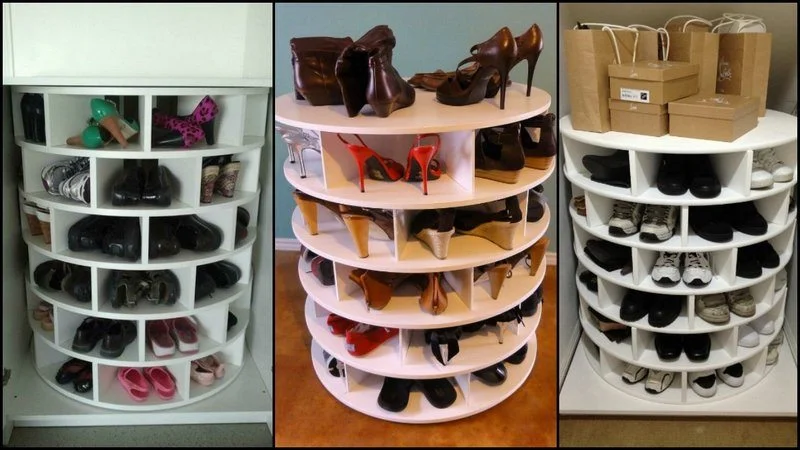 diy shoe rack lazy susan shoe storage theownerbuildernetwork