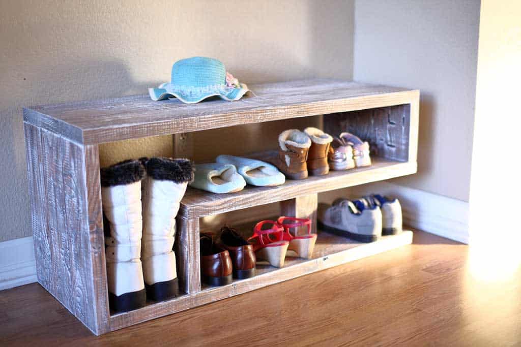 diy shoe rack wooden shoe rack banch thediyplan