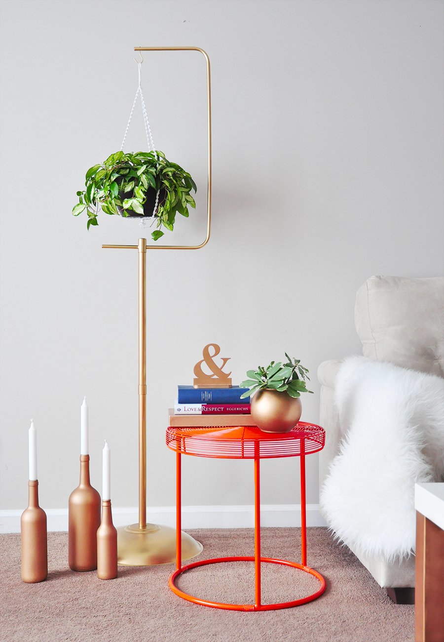 hanging planters DIY Macramé Plant Hanger Gold Plant Stand