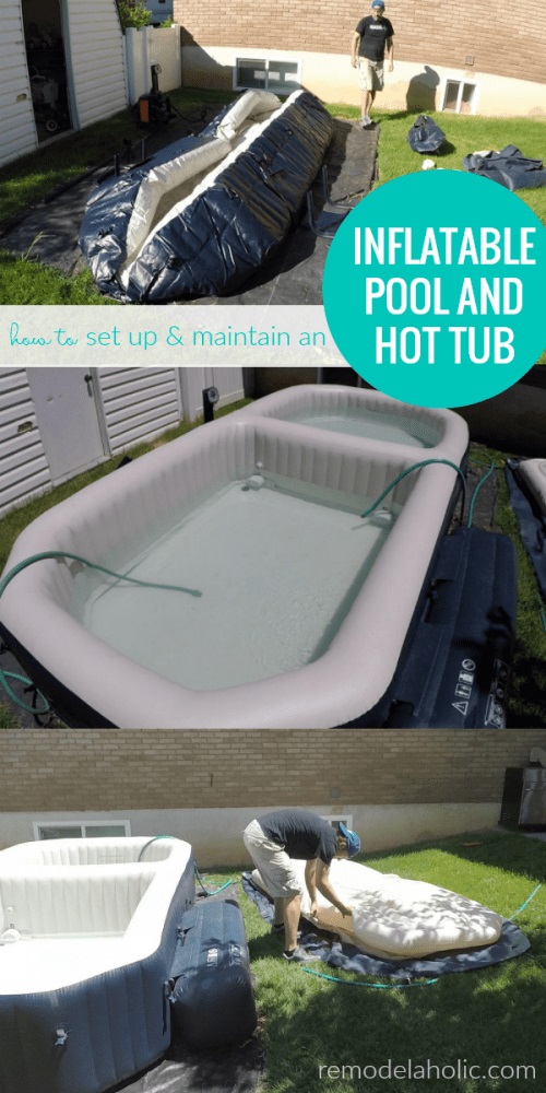 inflatable pool setup and hot tub maintenance remodelaholic