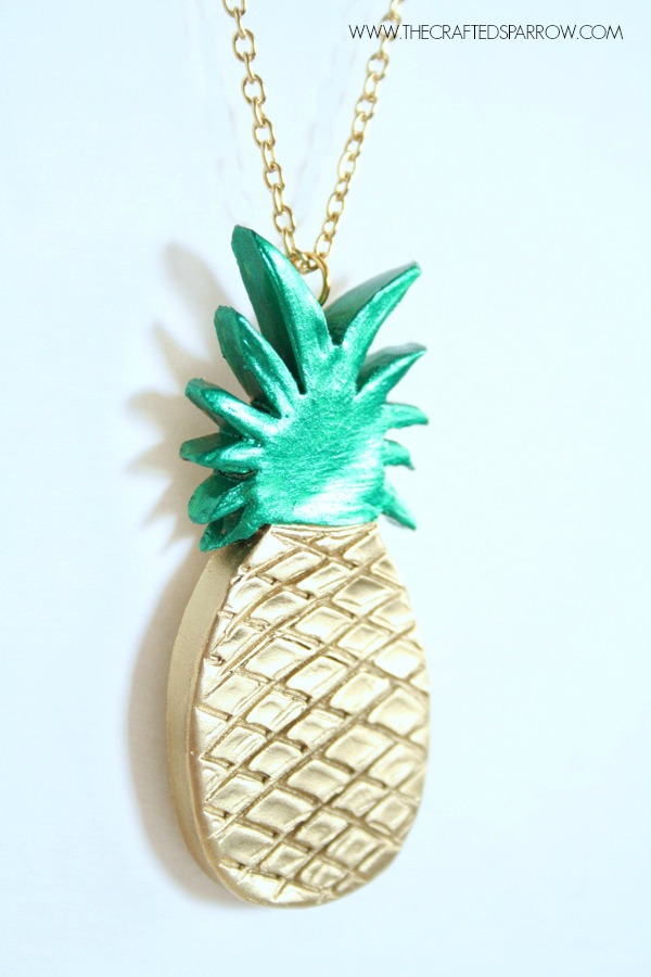DIY Clay Pineapple Necklace 6