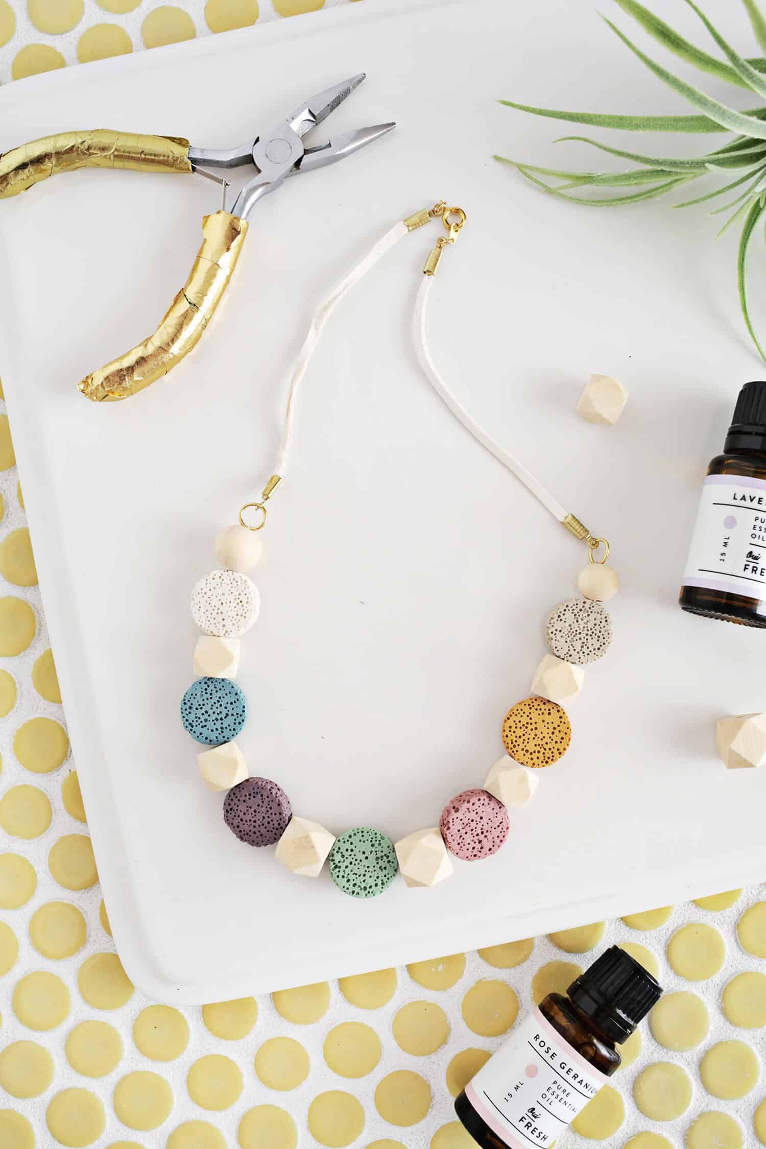 Lava Stone Necklace DIY for Essential Oils Click through for tutorial 2