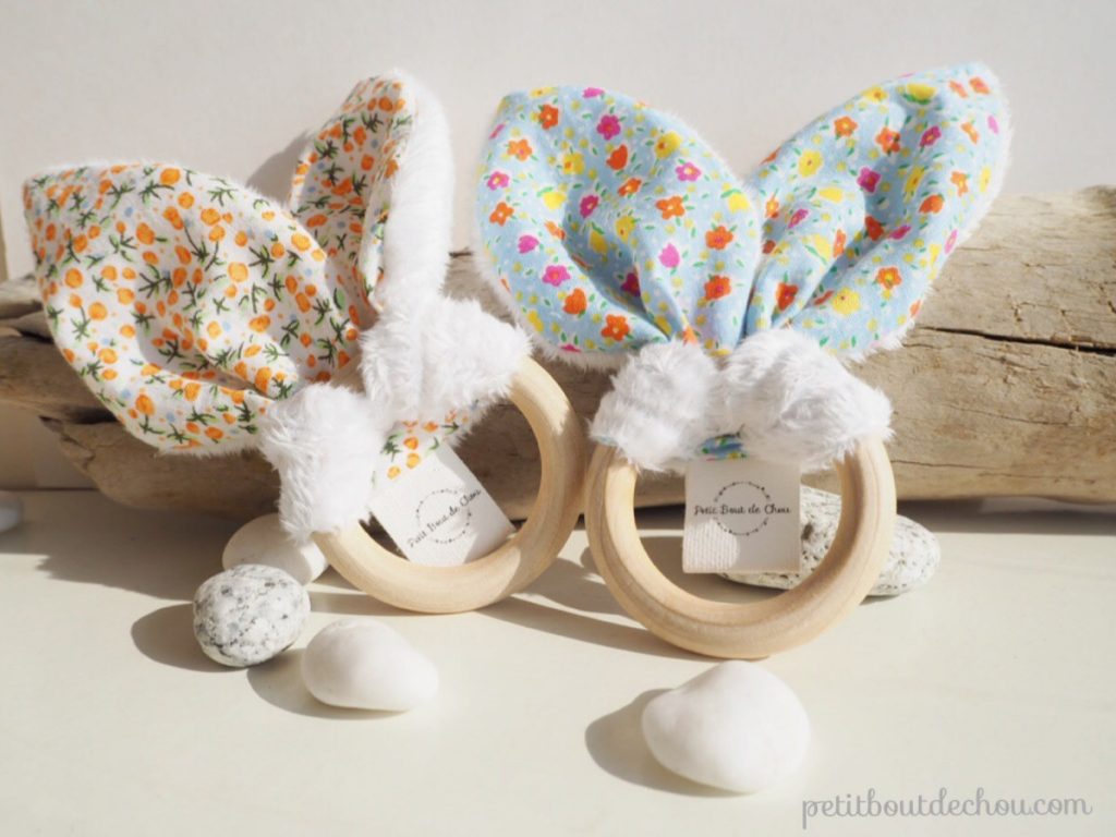 baby teething bunny ears rattle v petitboutdechou