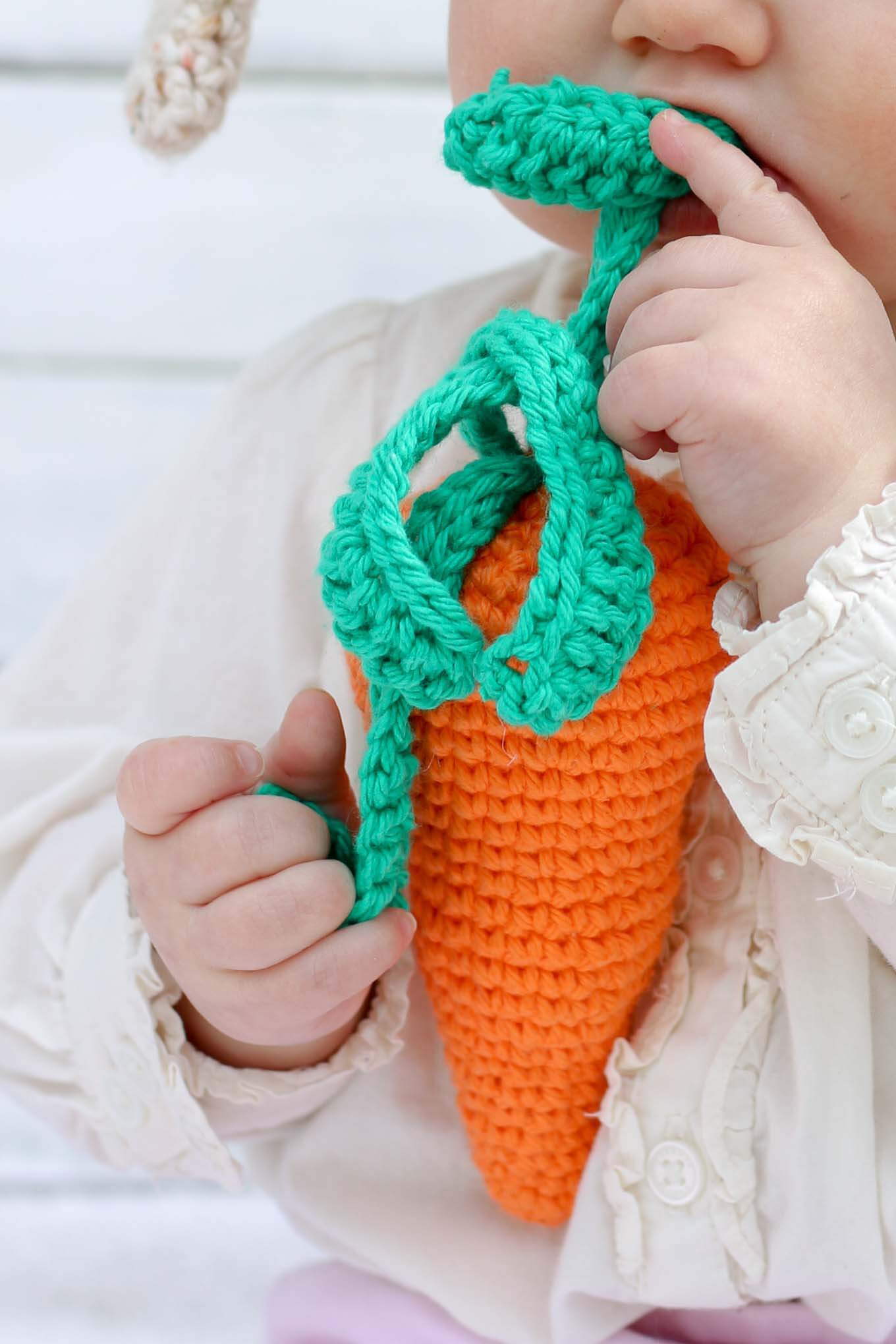 baby teething diy free crochet baby toy pattern carrot rattle makeanddocrew
