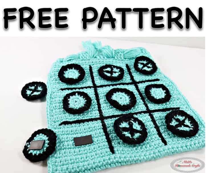baby toys diy tic tac toe game travel bag magnets free crochet pattern nickishomemadecrafts