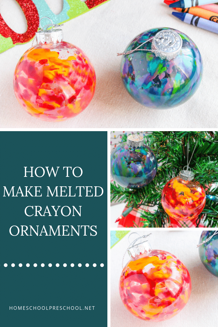 crayon idea melted crayon christmas ornaments homeschoolpreschoo