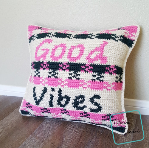 crochet crafts good vibes pillow divinedebris