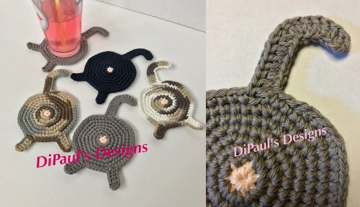 crochet crafts kitty turn tail coasters dipaulsdesigns.