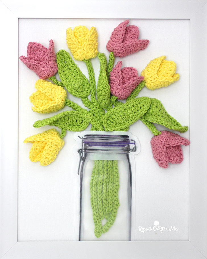 crochet crafts tulipp on canvas repeatcrafterme