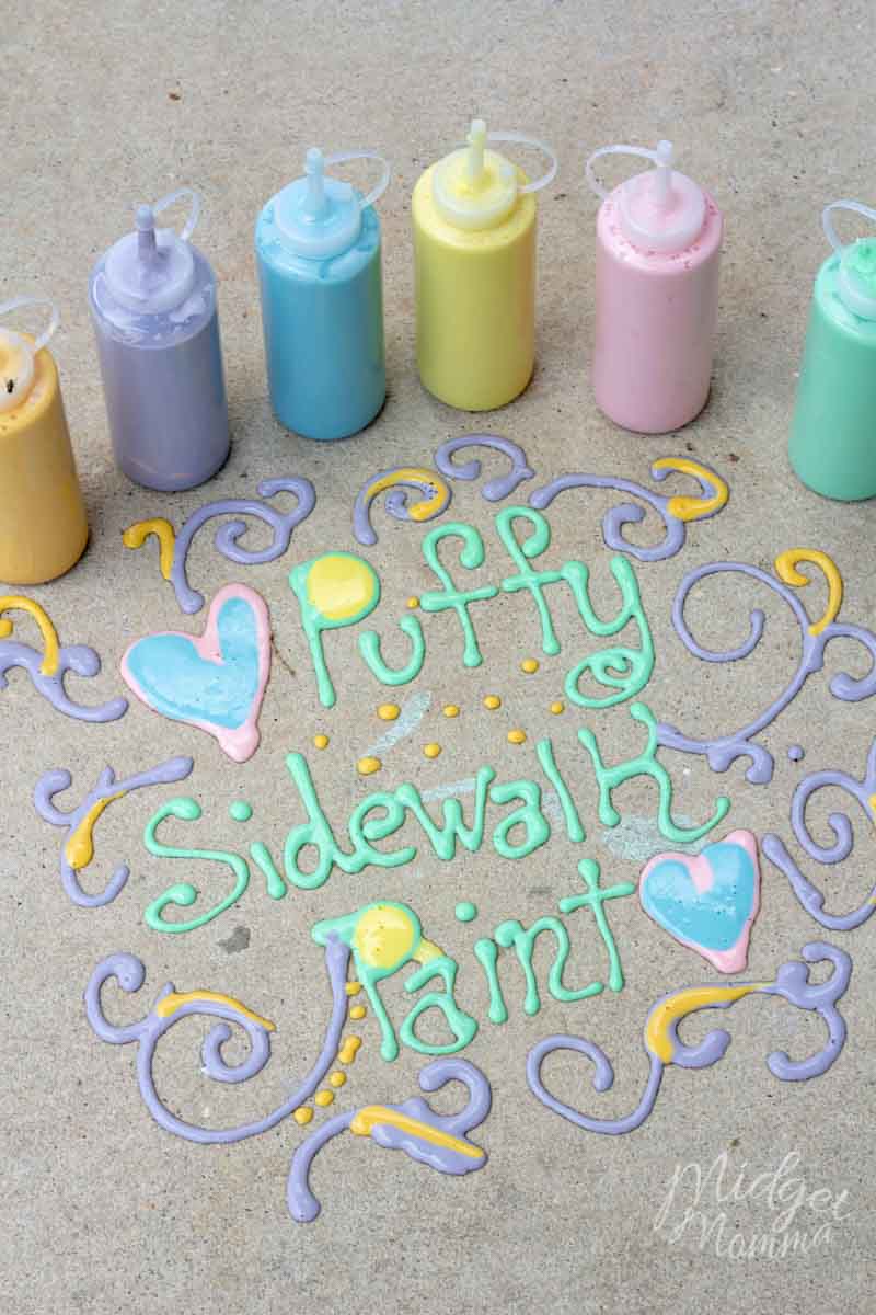 diy chalk puffy sidewalk paint midgetmomma