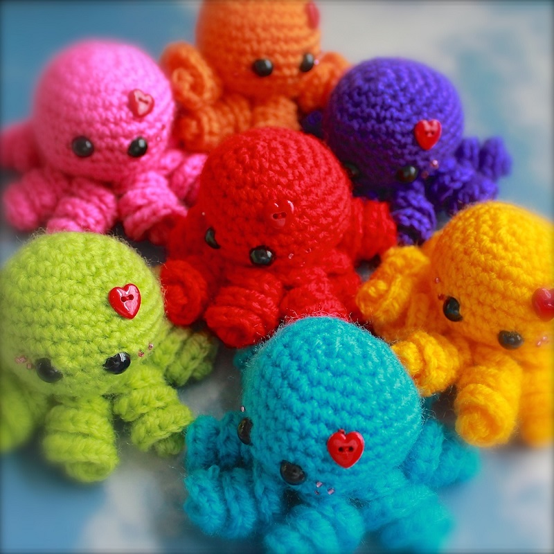 diy crochet kids friday mini ami octopus esshaych