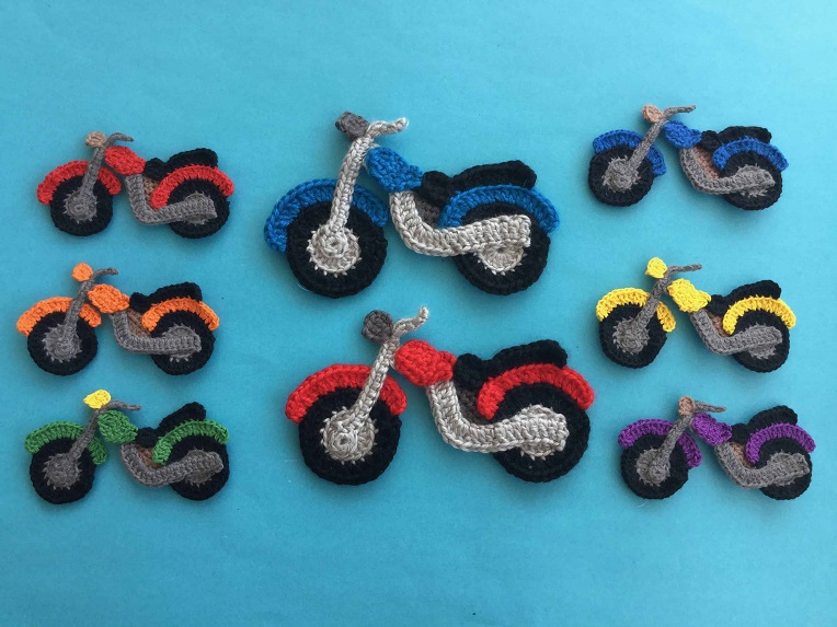 diy crochet kids motorbike aplique pattern kerriscrochet