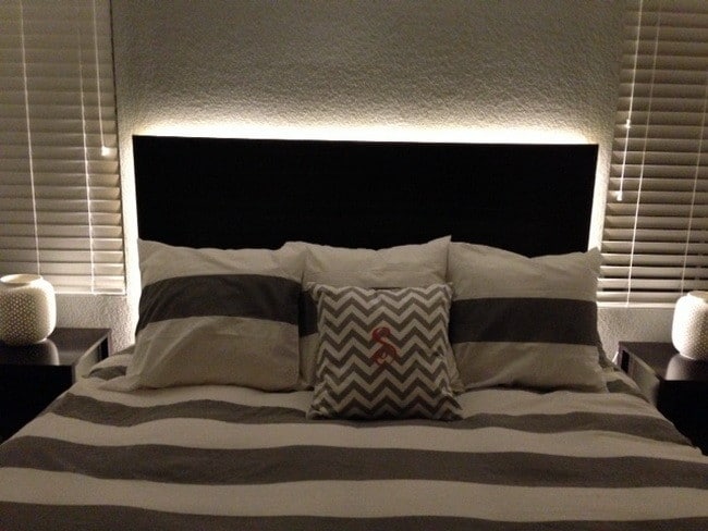 diy headboard floating headboard with LED lighting removeandreplace