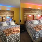 diy headboard pallet headbords with storabge and light instructables
