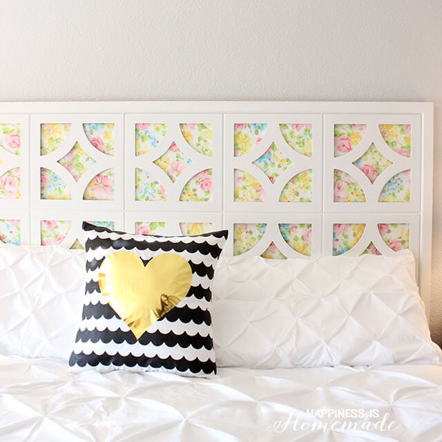 diy headboard vintage sheet happinessishomemade.