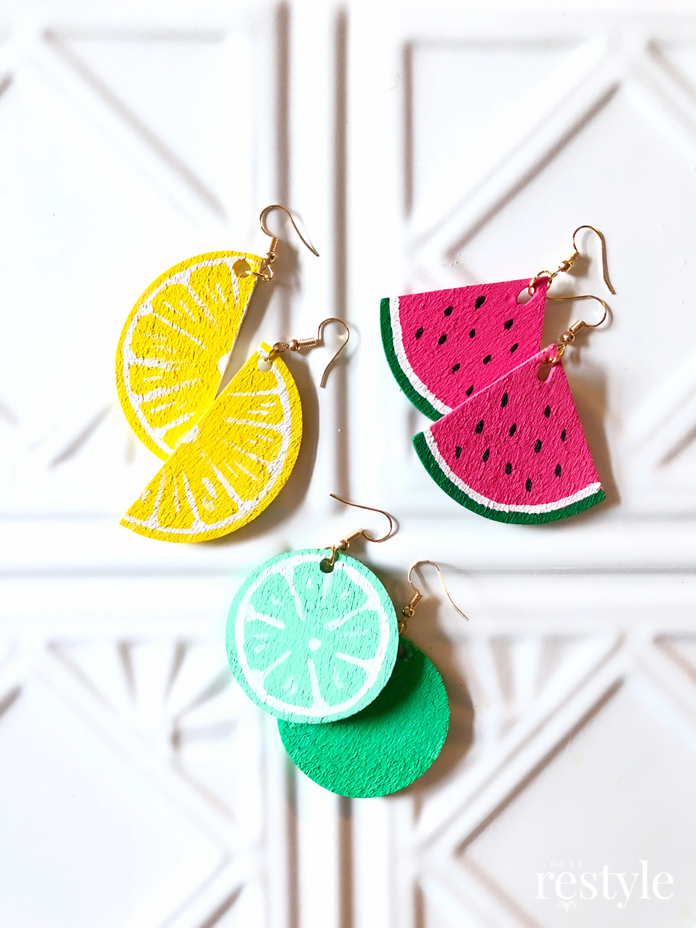 how to make fruit slice earrings