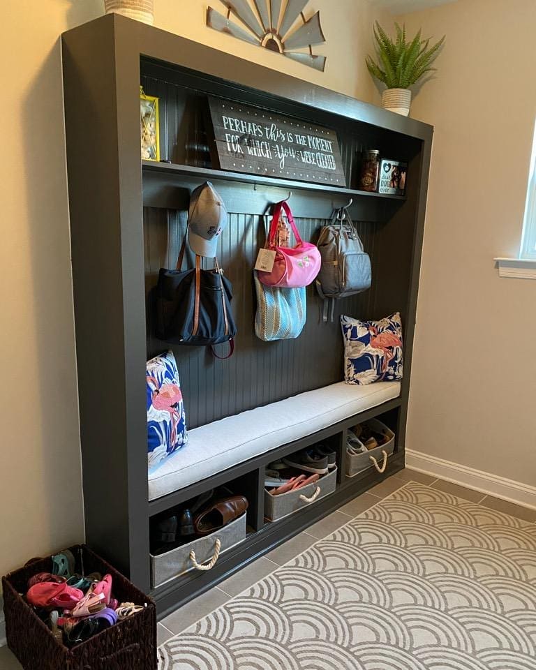 mudroom ideas cushioned shadow box frame mudroom CCTLMc1FuIl